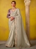 Silver glass tissue sequins embroidered wedding saree with blouse 2155